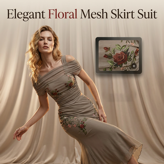 💖New Arrival💖 Women's Off-Shoulder Top & Fishtail Skirt Outfit Set