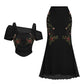 💖New Arrival💖 Women's Off-Shoulder Top & Fishtail Skirt Outfit Set