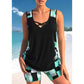 🩱 50% OFF NOW! 🏊‍♀️ Athletic Two-Piece Swimsuit – Criss-Cross Neckline, Quick-Dry & Inclusive Sizing – Modest Tank Top + Sporty Boy Shorts 🌊