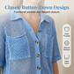 🔥50% OFF！ 🧶Women Short Sleeve Knit Button Shirt Free Gift Necklace