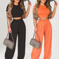 👕 LIMITED-TIME 50% OFF! ✨ Women's Two-Piece Set – Fitted T-Shirt, Loose Pants, Casual 🌸