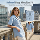 👚 LIMITED-TIME 50% OFF! ✨ Denim Short Sleeve Shirt – Loose Lapel, Casual, Relaxed Fit 🌿