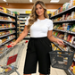 📢📢50% OFF !! ⏰Women's Casual Comfortable Elastic Waist Capri Pants