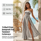 🏖️SUMMER HOT SALE 50% OFF!!💃Bohemian Strapless High Split Wide Leg Vacation Jumpsuits