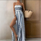 🏖️SUMMER HOT SALE 50% OFF!!💃Bohemian Strapless High Split Wide Leg Vacation Jumpsuits