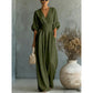 ⌛Limited-time offer-Women's V-Neck High Waist Wide Leg Jumpsuit