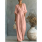 ⌛Limited-time offer-Women's V-Neck High Waist Wide Leg Jumpsuit