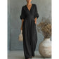 ⌛Limited-time offer-Women's V-Neck High Waist Wide Leg Jumpsuit