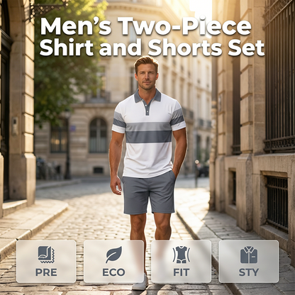 ✨Men’s 2Pcs Shirt Shorts Matching Set🌴Summer Casual Outfit