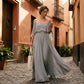✨👗💐Women’s Elegant Cold Shoulder Flowy Maxi Dress Soft Loose Long Dress For Wedding Party Vacation Daily