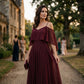 ✨👗💐Women’s Elegant Cold Shoulder Flowy Maxi Dress Soft Loose Long Dress For Wedding Party Vacation Daily