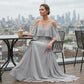✨👗💐Women’s Elegant Cold Shoulder Flowy Maxi Dress Soft Loose Long Dress For Wedding Party Vacation Daily