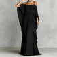 ✨👗💐Women’s Elegant Cold Shoulder Flowy Maxi Dress Soft Loose Long Dress For Wedding Party Vacation Daily
