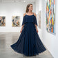✨👗💐Women’s Elegant Cold Shoulder Flowy Maxi Dress Soft Loose Long Dress For Wedding Party Vacation Daily