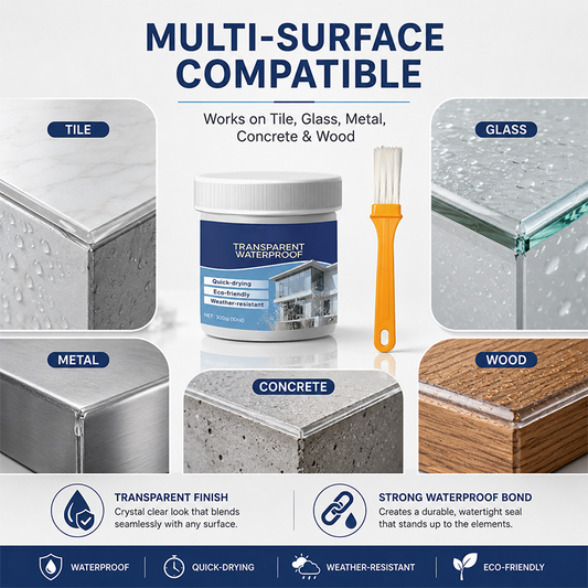 🛡️Transparent Waterproof Sealant with Built‑in Brush, Quick Repair Leak‑Proof Coating