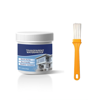 🛡️Transparent Waterproof Sealant with Built‑in Brush, Quick Repair Leak‑Proof Coating