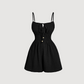 📢📢Exclusive 50% OFF 👗Women's Crinkle Textured Playsuit | Smocked Hourglass Romper with Chic Bow-Tie Bodice | Breathable Summer Resort Jumpsuit