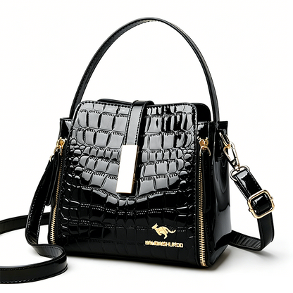 🐊✨Glossy Crocodile Pattern Women's Handbag💃 Trendy Fashion Ladies Shoulder Purse