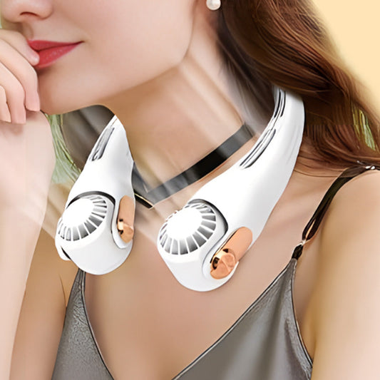🔥Summer Essential☀️💨🔄🔇 360° Rotating Head Low Noise Neck Fan USB Rechargeable Hands Free Cooling Fan