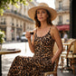 🐆 Women's Leopard Print Spaghetti Strap Maxi Dress | Fierce Silhouette, Flowy Fabric & Perfect for Summer Nights & Holidays