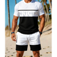 🎉 LIMITED TIME 50% OFF! 👕 Men's Color-Block Tee and Shorts Set – Breathable Fabric & Adjustable Drawstring Waist 🔥