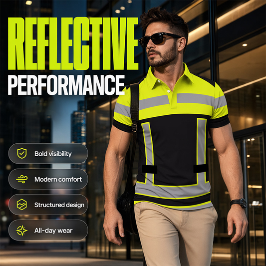 🦺 2026 Sale — Over 102,000 Sold!🔥 Men's High Visibility Reflective Shirt – Athletic Fit Cut 🚧