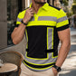 📢 LIMITED TIME 50% OFF! 👕 Men's High Visibility Reflective Short Sleeve Shirt – Neon Blocks & Athletic Fit Cut ⏰