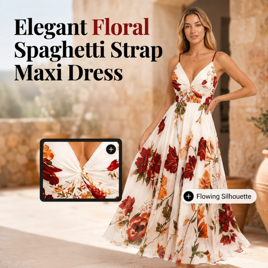 🌺🌸 Women's Printed Spaghetti Strap Maxi Dress ✨ Lightweight Flowy Sleeveless Long Sundress Summer Beach Holiday Casual Dress