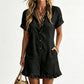 🌸 50% OFF NOW! 🌸Women's Short Sleeve Button Up Romper with Pockets