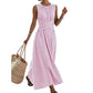 🏖️New Summer Collection –⏰️Limited Time 50% OFF💐👗✨Women Casual Striped Maxi Dress Sleeveless🎀