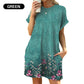 💃 Last Day Sale 50% Off 💐Loose Fit Short Sleeve Dress with Versatile Print Designs