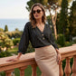 👚✨Women's Casual V-Neck 3/4 Sleeve Daily Basic Top