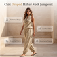📢📢50% OFF !! 👗 CHIC DRAPED HALTER NECK JUMPSUIT — Breathable Wide-Leg Silhouette & Elegant Day-to-Night Style ✨
