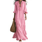 📢📢40% OFF !! ⏰Women Ruffle V-Neck Tiered Maxi Dress
