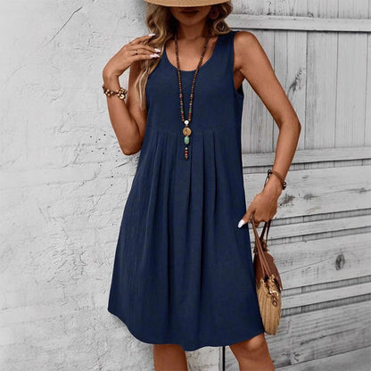🩱2026 New Arrival 50% OFF! ☀️Women's Casual Sleeveless Pleated Dress
