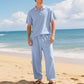 🔥 Pro-Favorite Men's Casual Linen Blend Shirt and Pants Set – Linen Blend – Breathable ☀️