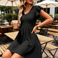✨V-Neck Flutter Sleeve Ladies Summer Dress 🌿 Casual Holiday Mini Dress