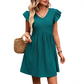 ✨V-Neck Flutter Sleeve Ladies Summer Dress 🌿 Casual Holiday Mini Dress