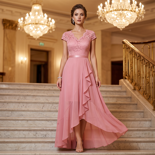 👰‍♀️✨Elegant Lace Evening Dress｜Luxury Lace Formal Evening Gown Wedding Cocktail Party Dress
