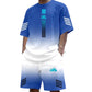 🎉 LIMITED TIME 50% OFF! 👕 Men's Summer T-Shirt & Shorts Two-Piece Set – Gradient Design & Breathable Fabric ☀️