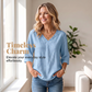☁️✨Women's Casual V-Neck 3/4 Sleeve Blouse Elegant Three Quarter Sleeve Loose Blouse Office Daily Basic Tops