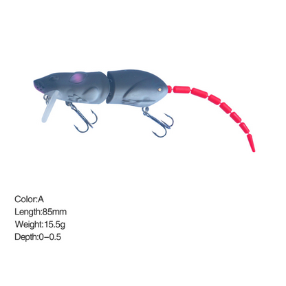 🌊🎣Multi-Jointed Mouse Topwater Lure Lifelike Multi Segmented Floating Fishing Lure for Bass Pike Trout
