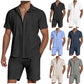 🎉 2026 Sale — Over 51,000 Sold! 👕 Summer Casual Breathable 2-Piece Set for Men – Camp Collar & Shorts ☀️