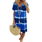 🐆🎨Women's Casual Tie Dye Leopard Print V-Neck Dress☀️ Loose Summer Holiday Outfit For Ladies