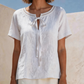 ✨🎀 LIMITED TIME 50% OFF! 🌸Lace Tie Neck Top – Delicate lace & flattering tie – Perfect for romantic dates.
