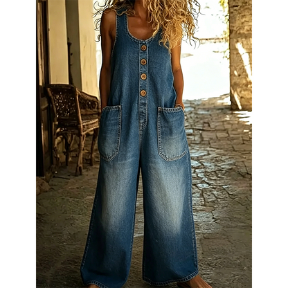 🎉 LIMITED TIME 50% OFF! 🩳 Sleeveless Wide-Leg Jumpsuit – Breezy Summer Ease ☀️