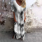 👗🌸Casual Loose Printed V-Neck Long Dress Women Casual Maxi Dress