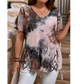 1. ❤️👚Women’s Heart Print V-Neck Top – Süßer Alltag Basic Oberteil