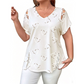 1. ❤️👚Women’s Heart Print V-Neck Top – Süßer Alltag Basic Oberteil