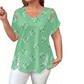 1. ❤️👚Women’s Heart Print V-Neck Top – Süßer Alltag Basic Oberteil